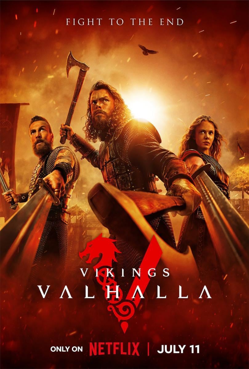 El póster de la temporada 3 de “Vikingos: Valhalla”, serie de acción y aventuras creada por Michael Hirst y Jeb Stuart (Foto: Netflix)