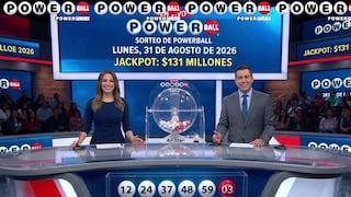 Números ganadores del Powerball, 31/08/2026: estos son los resultados del sorteo jackpot de la lotería del lunes con premio mayor de 131 millones de dólares
