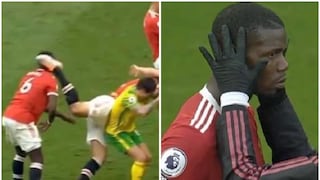 Maguire golpeó en la cabeza a Paul Pogba en un córner a favor de Manchester United | VIDEO