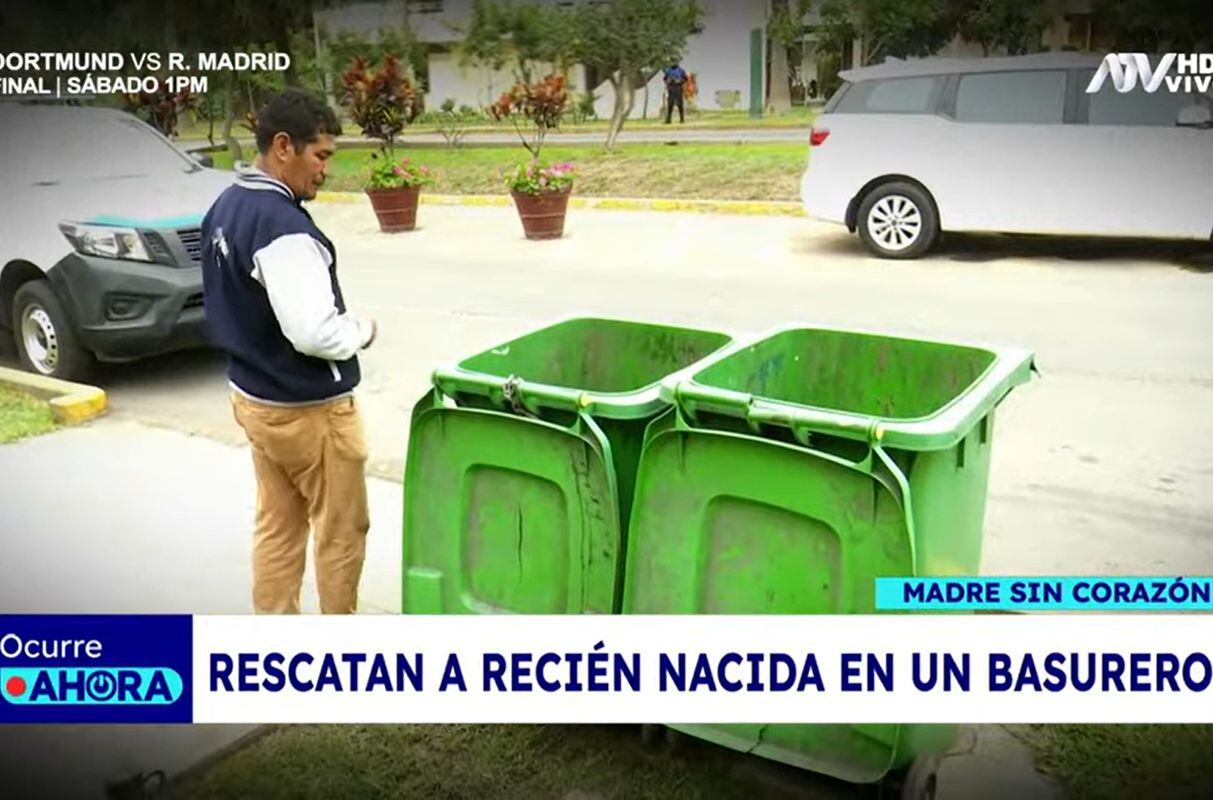 Una recién nacida es abandonada en un tacho de basura en medio del intenso frío de Lima. (Foto: ATV)