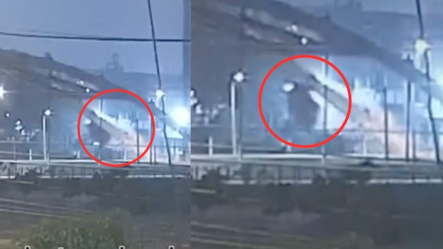 Cámaras captaron cómo un auto se despistó, voló por los aires y luego cayó al río Rímac | VIDEO 