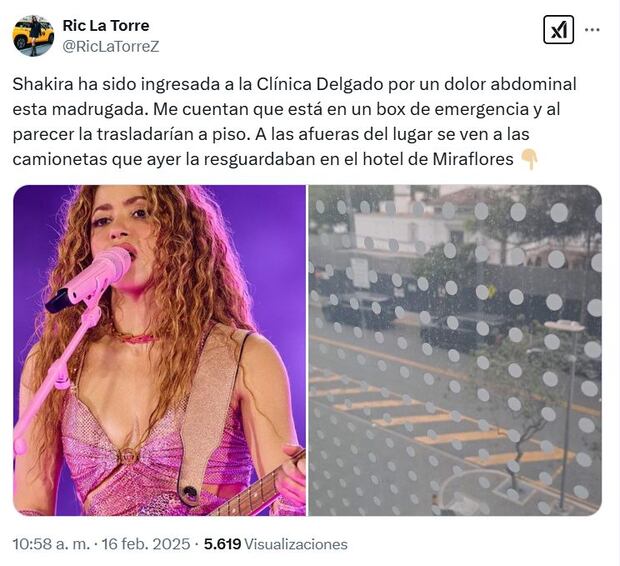Ric La Torre también se pronunció sobre la salud de Shakira. (Foto: X)