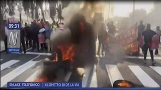 Chaclacayo: trabajadores del sector salud bloquearon Carretera Central durante protesta
