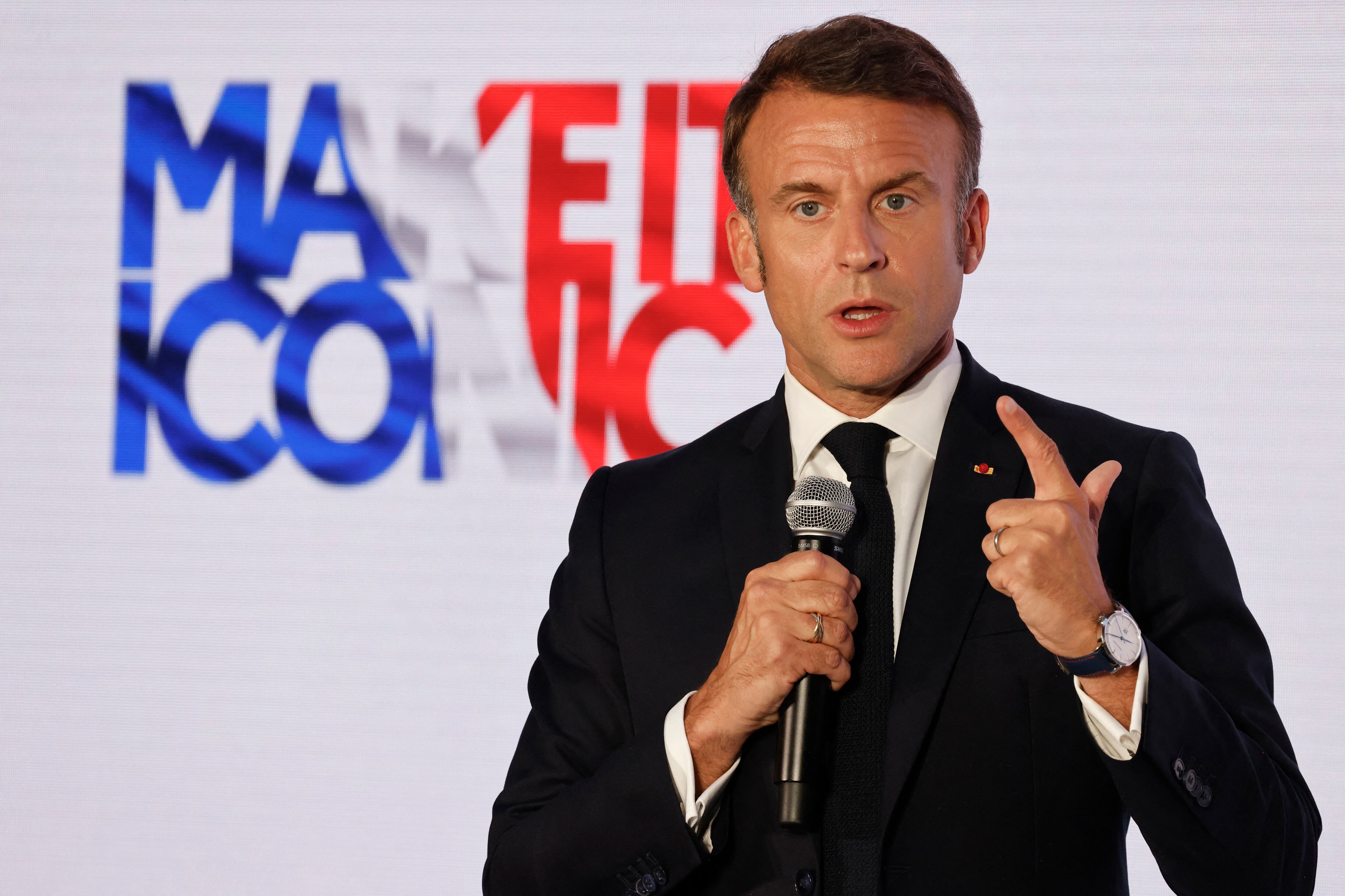 El presidente de Francia, Emmanuel Macron. (Foto de Ludovic MARIN / PISCINA / AFP)