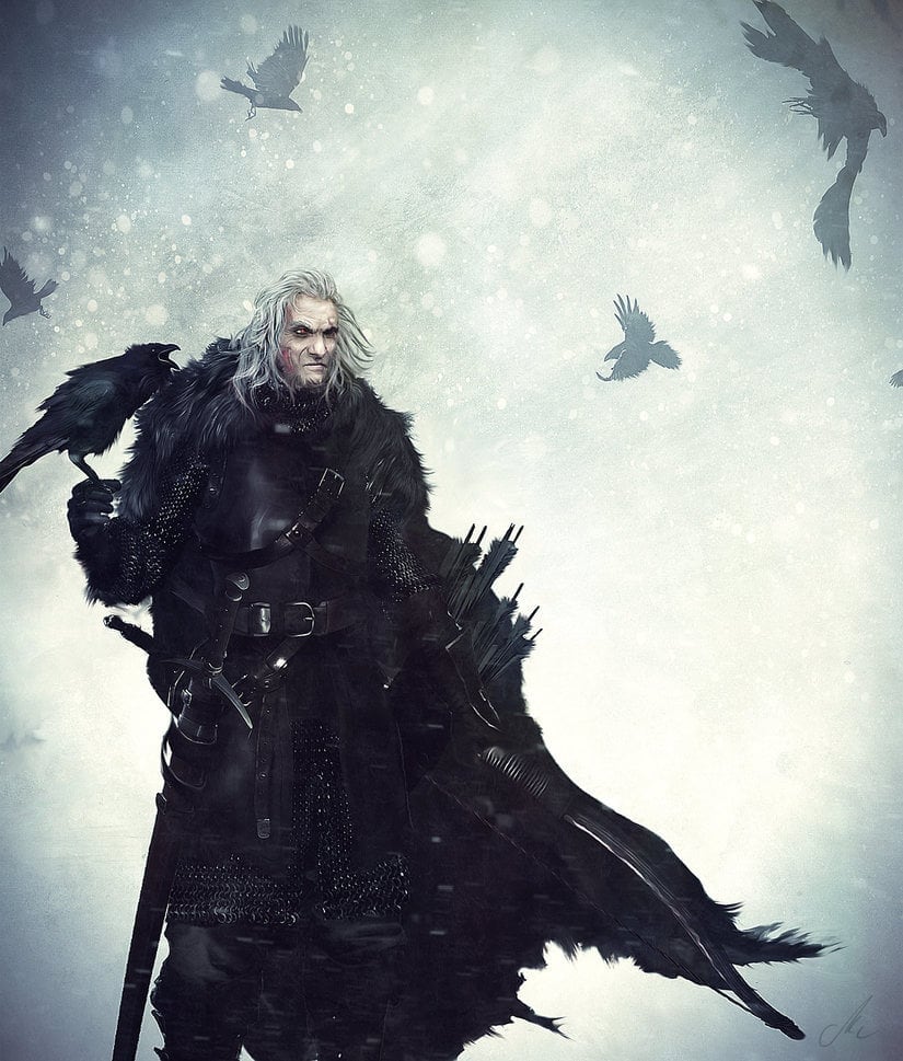 Brynden Rivers como el Lord Comandante de la Guardia de la Noche (Ilustración: Mike Hallstein)