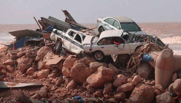 La tormenta Daniel provocó lluvias torrenciales en el este de Libia, que arrastraron poblaciones enteras hasta el mar Mediterráneo. (Getty Images).