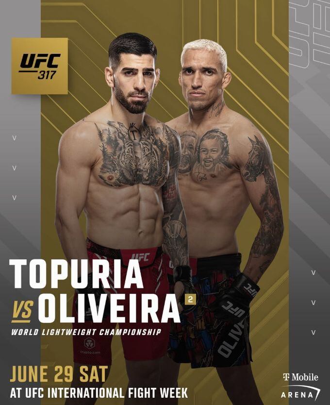 Ilia Topuria y Charles Oliveira se enfrentan este sábado 28 de junio en el combate estelar del evento UFC 317. (Foto: @iliatopuria / @charlesdobronxs)
