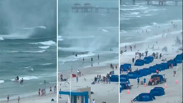 Estados Unidos: Tromba marina sorprendió a bañistas en playa de Florida y dejó dos heridos 