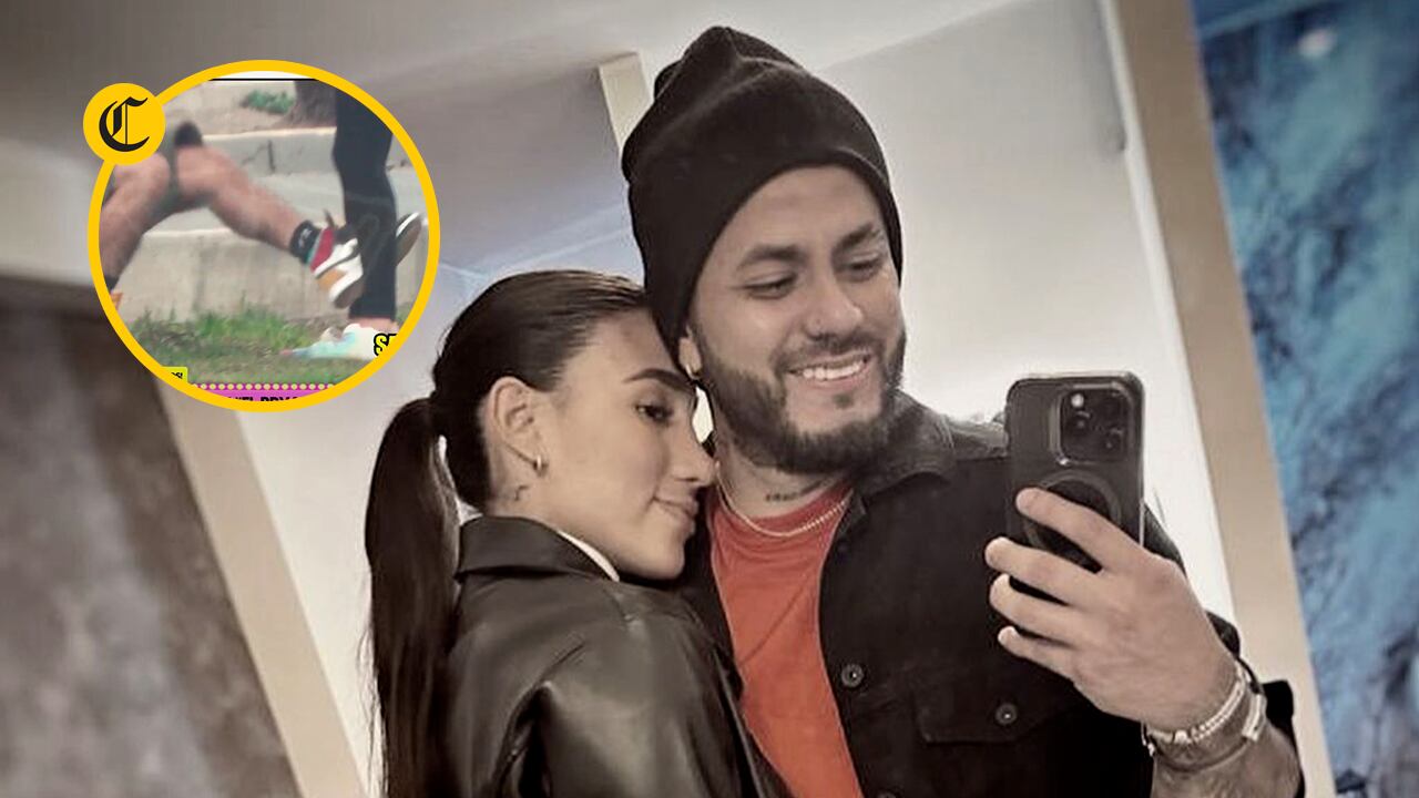 Captan a Bryan Torres pateando a Samahara Lobatón en público mientras forcejeaban con celular | Cuenta de Instagram de Samahara Lobatón / Amor y fuego - YouTube (Captura de video)