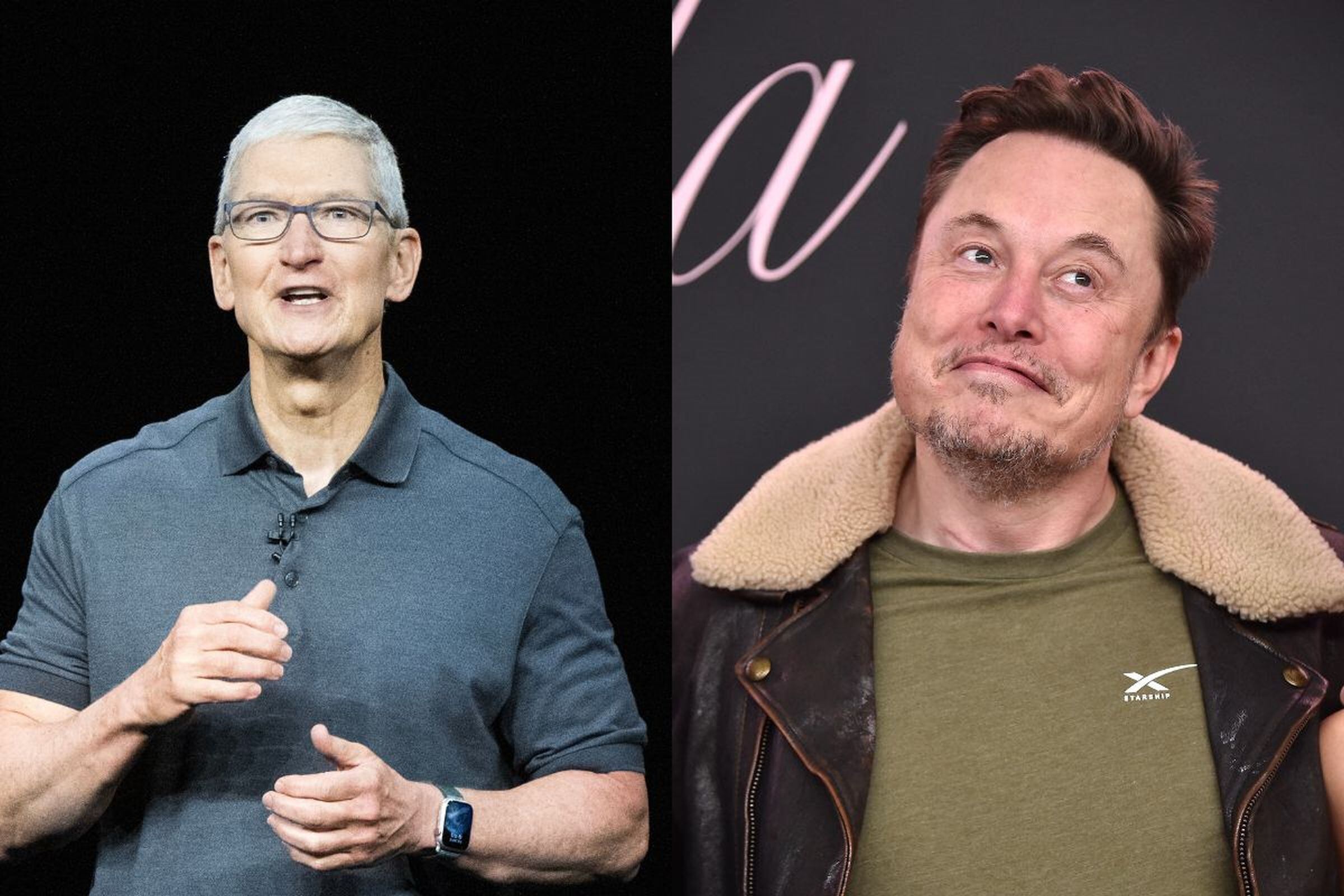 Tim Cook y Musk diferencia sobre en qué se basa la productividad laboral (Foto: Composición AFP)