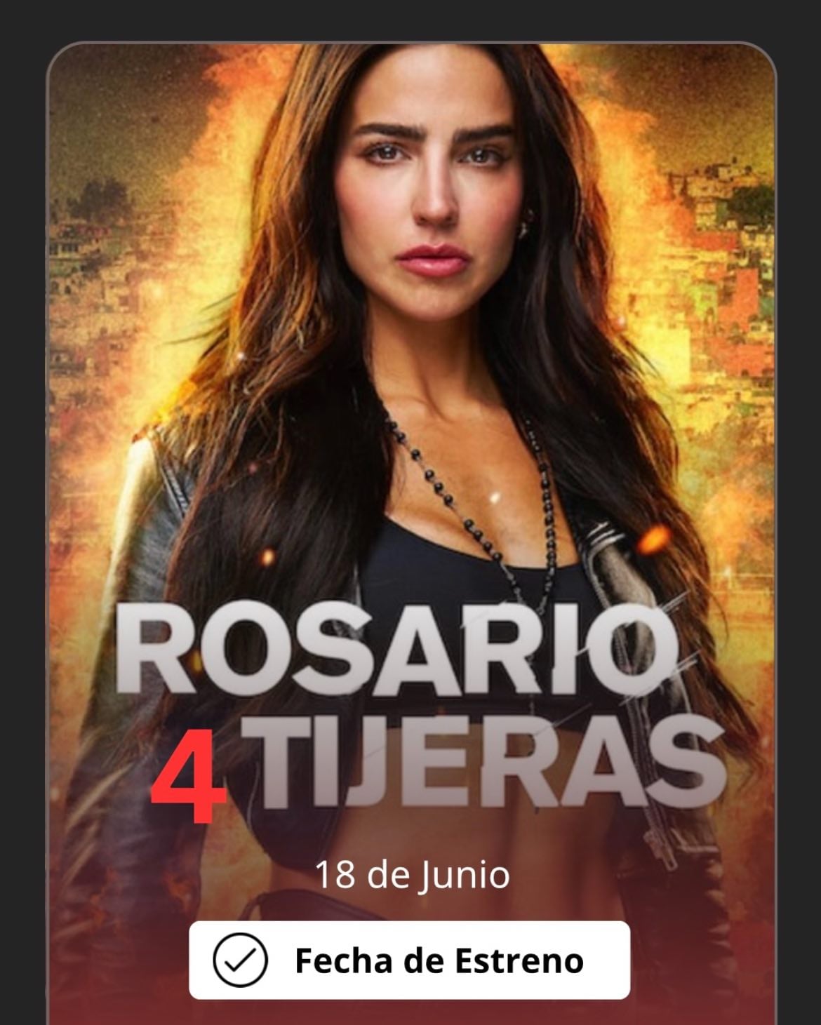El póster de la temporada 4 de "Rosario Tijeras", serie mexicana de drama, acción y suspenso (Foto: Netflix)