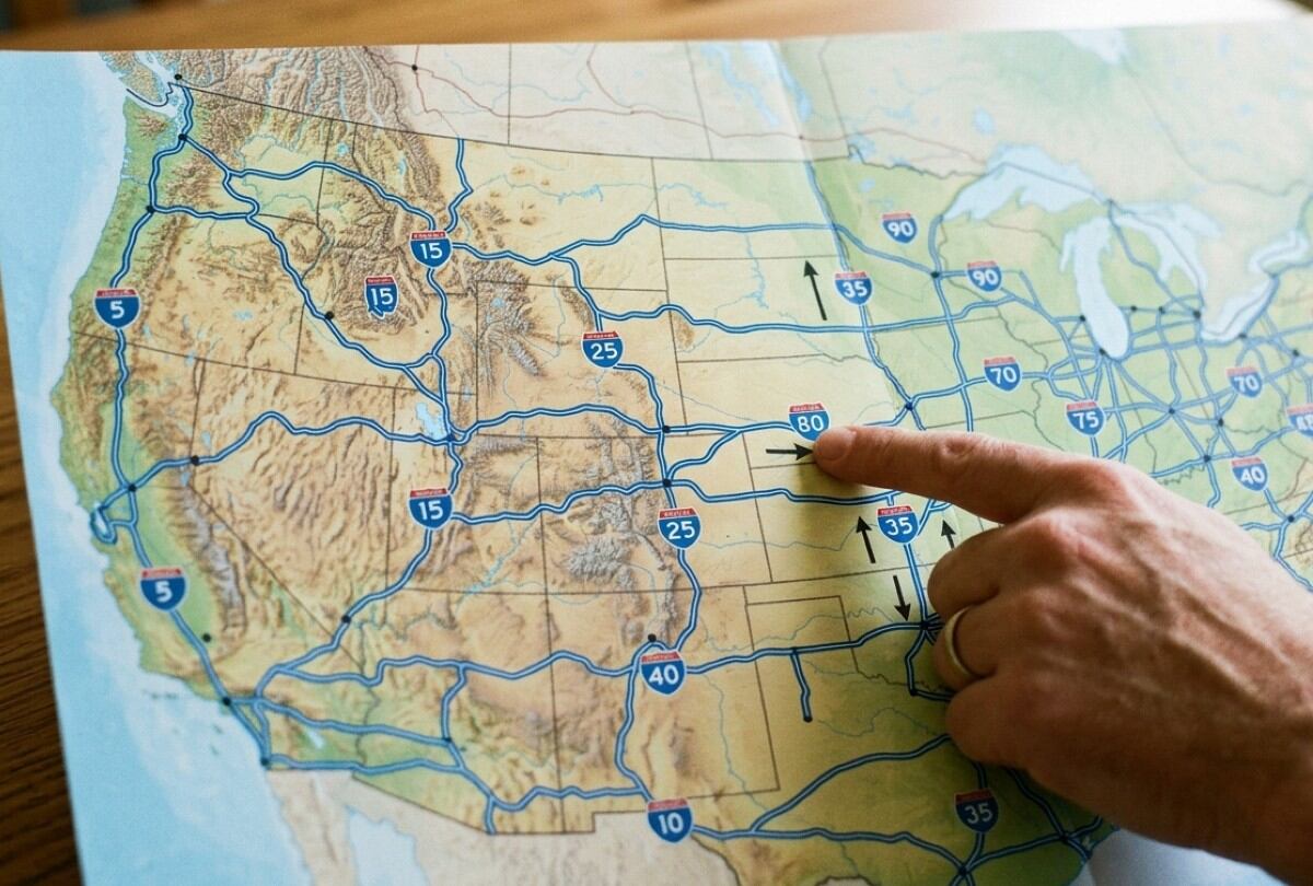 En EE.UU., el sistema de numeración de las carreteras interestatales permite identificar la dirección y función de cada ruta. | Crédito: Imagen creada por El Comercio MAG usando Gemini