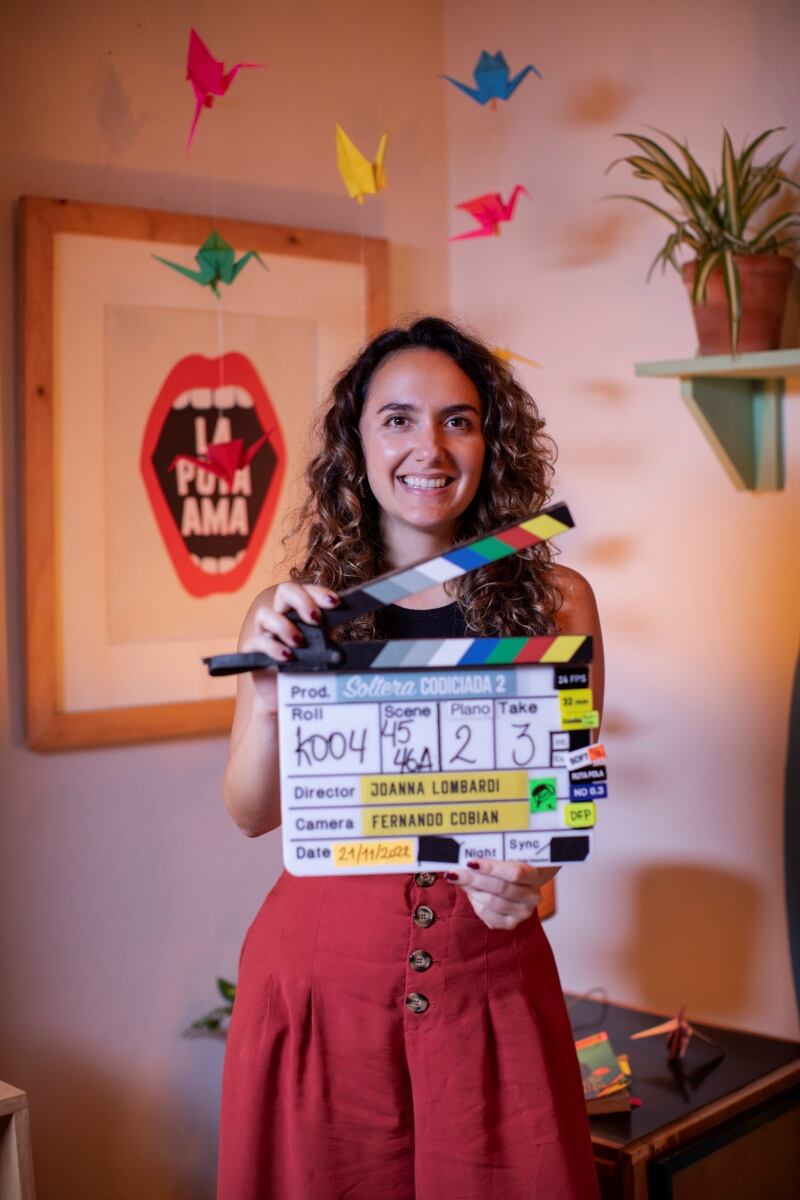 María José Osorio en el set de "Soltera codiciada 2".