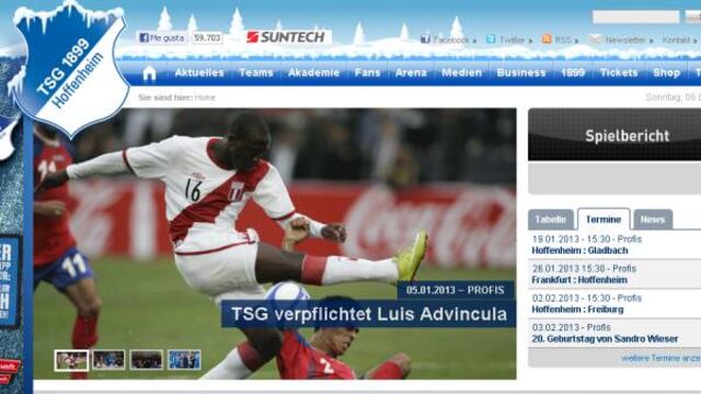 Hoffenheim de Alemania hizo oficial el fichaje de Luis Advíncula