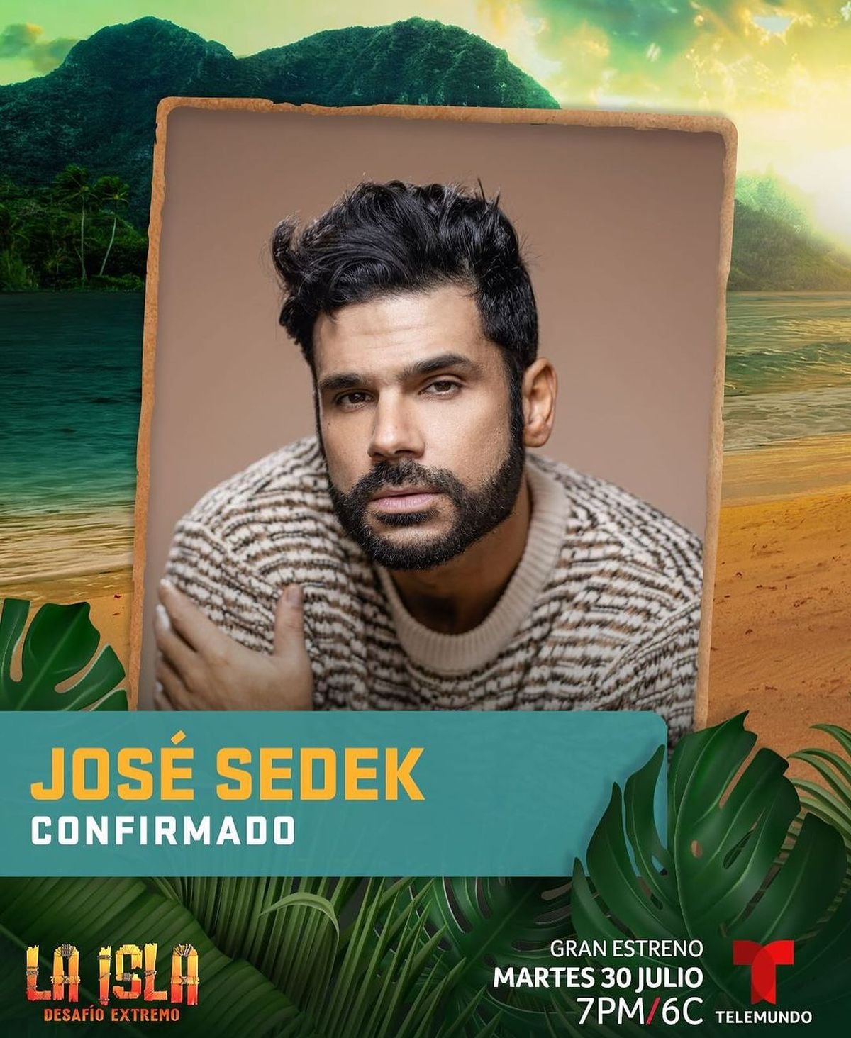 Así fue presentado José Sedek en el reality "La isla: Desafío extremo" (Foto: Telemundo)