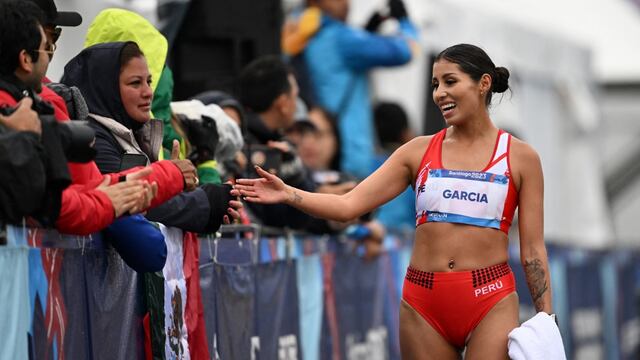 Kimberly García celebra su medalla de oro en Santiago 2023. Es, claramente, la mejor del continente. FOTO: AFP.