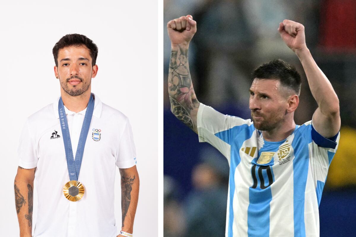 Lionel Messi felicitó a su compatriota Maligno Torres por la medalla de oro conseguida en París 2024. (Foto: JUAN MABROMATA / AFP | THIBAUD MORITZ / POOL / AFP).