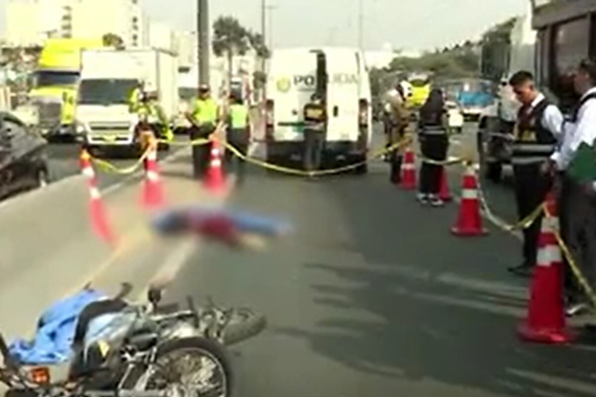 Una balacera registrada el martes 20 de junio dejó dos muertos y un herido en la Panamericana Sur. (Foto: Captura / América Noticias)