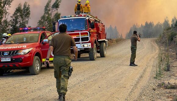 Incendios forestales durante el verano 2023. Foto: Carabineros de Chile