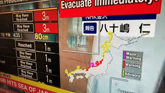 Japón ordena la evacuación de unas 500.000 personas en Okinawa tras tsunami por terremoto en Taiwán