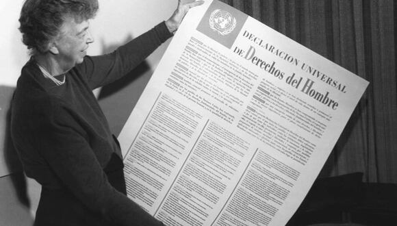 Eleanor Roosevelt, presidenta del comité de redacción de la Declaración Universal de los Derechos. (Foto: ONU)