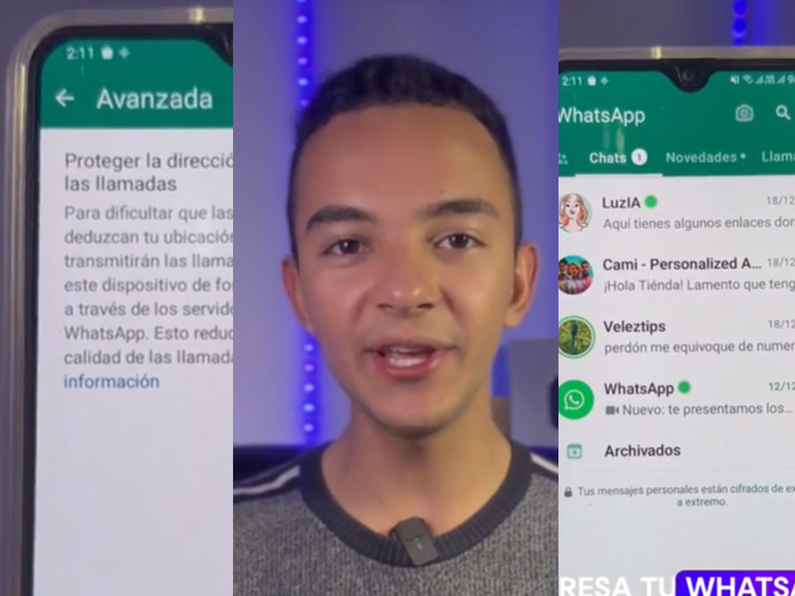 WHATSAPP | Tiktoker recomienda que actives esta función para que no te espíen. (Foto: MAG - Captura)