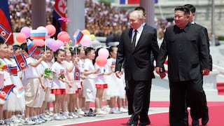 Putin y Kim: las imágenes del grandilocuente recibimiento del líder de Corea del Norte al presidente de Rusia