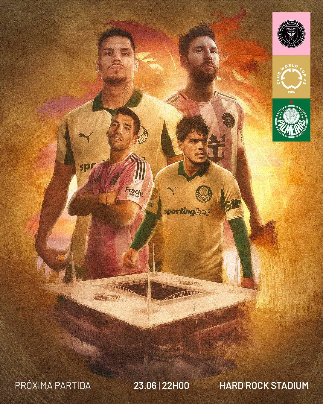 Inter Miami vs. Palmeiras será uno de los duelos más vibrantes de la fase de grupos del Mundial de Clubes 2025, con Lionel Messi en escena. (Foto: Palmeiras)