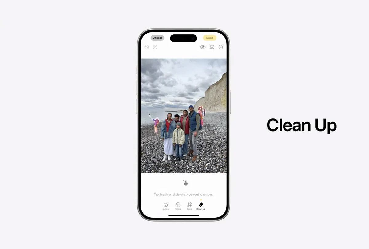 La función se llama "Clean up" y se encuentra en iOS 18.1 (Foto: Apple)