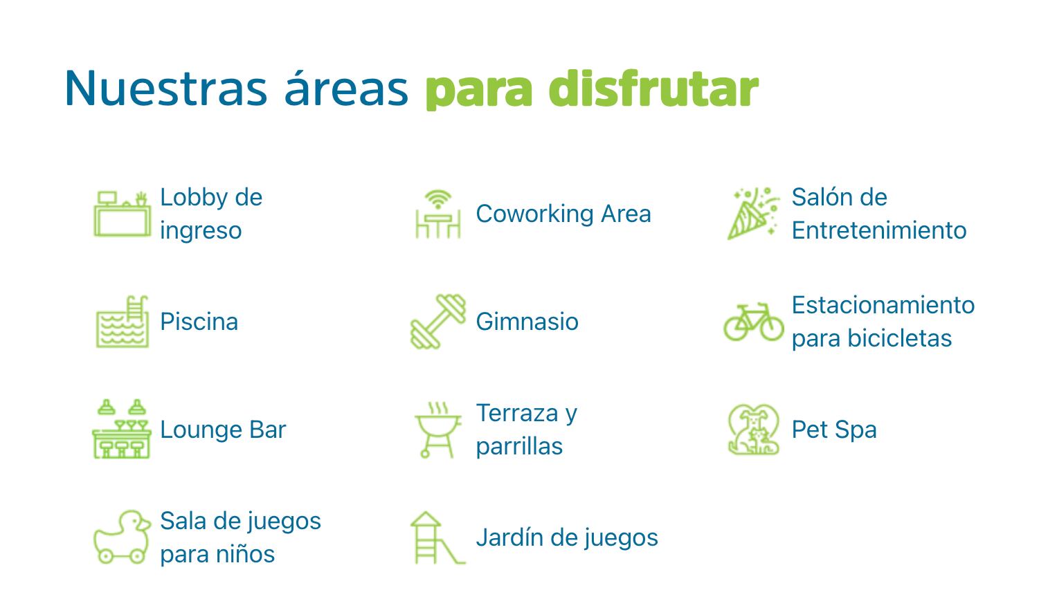 Algunos de los servicios que se ofrecen en algunos condominios modernos de Lima.