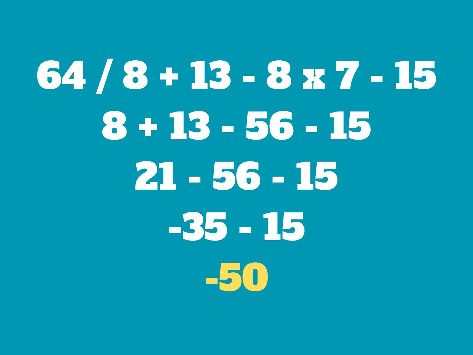 Reto matemático: Esta es la manera correcta de cómo debiste solucionar este problema. (Creación: Mag)