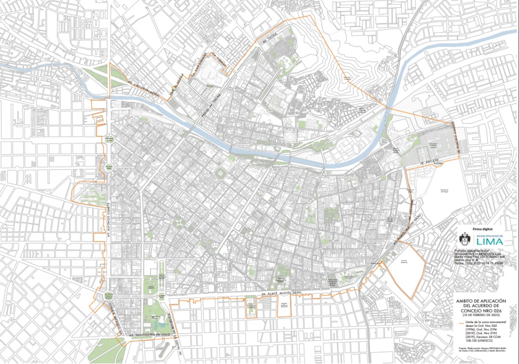 Zona intangible en el Centro de Lima