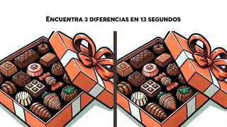 Descubre rápidamente las diferencias entre las imágenes de cajas de chocolate