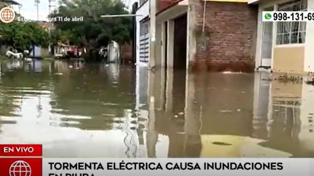 Piura: calles amanecieron inundadas tras fuerte lluvia registrada durante la madrugada | VIDEO