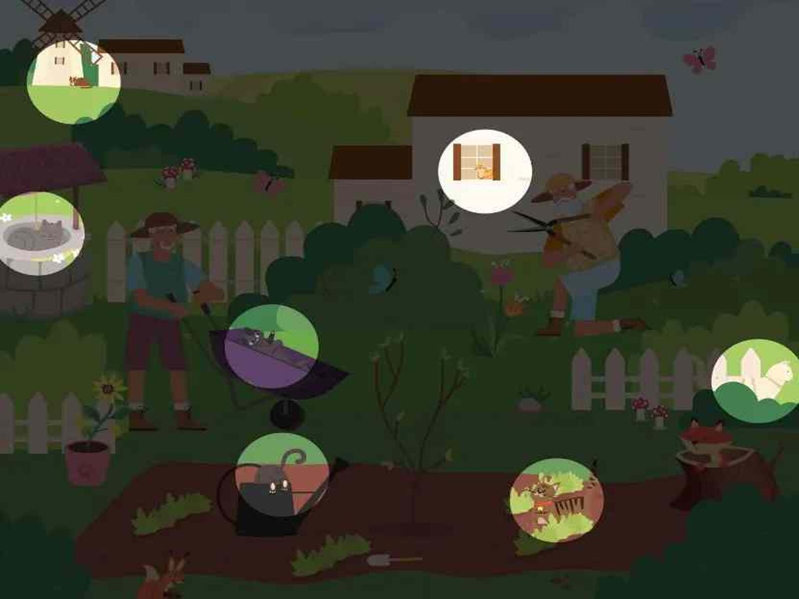 RETO VISUAL | ¿Pudiste ver a todos los gatos ocultos en la ilustración? En esta imagen hemos resaltado a cada uno de ellos.