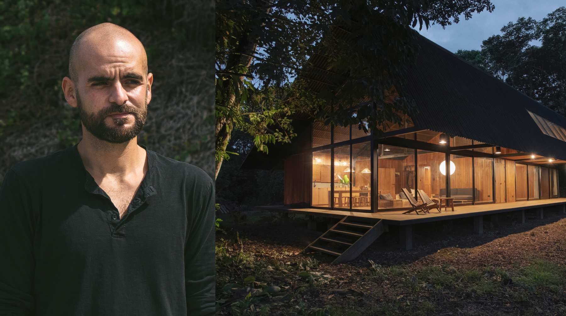 Martín Dulanto (izq.), arquitecto creador de la Casa Manire (der.), edificada en Cusco y que representa un encuentro entre la naturaleza y la huella del ser humano.