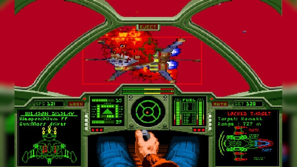 Wing Commander, creada por Chris Roberts. El juego fue lanzado para PC, primero para MS-DOS en 1990, y después fue adaptado a las plataformas Amiga CD32, Sega Mega-CD (256 colores), Mega-CD y SNES.