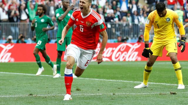 Rusia se impuso 5-0 ante Arabia Saudita en inicio del Mundial 2018