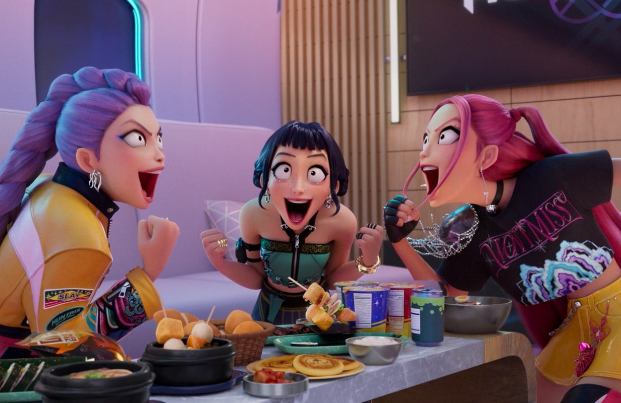 Rumi, Zoey y Mira en la película "Las guerreras K-pop" (Foto: Netflix)