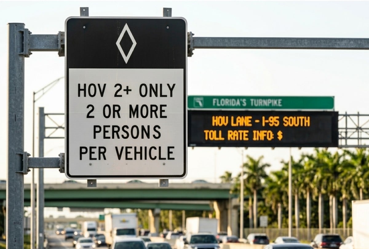 Qué significa la señal de tránsito con las siglas HOV en EE.UU. y por qué no todos pueden usar ese carril