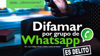 Poder Judicial: difamar por WhatsApp se castiga hasta con tres años de cárcel