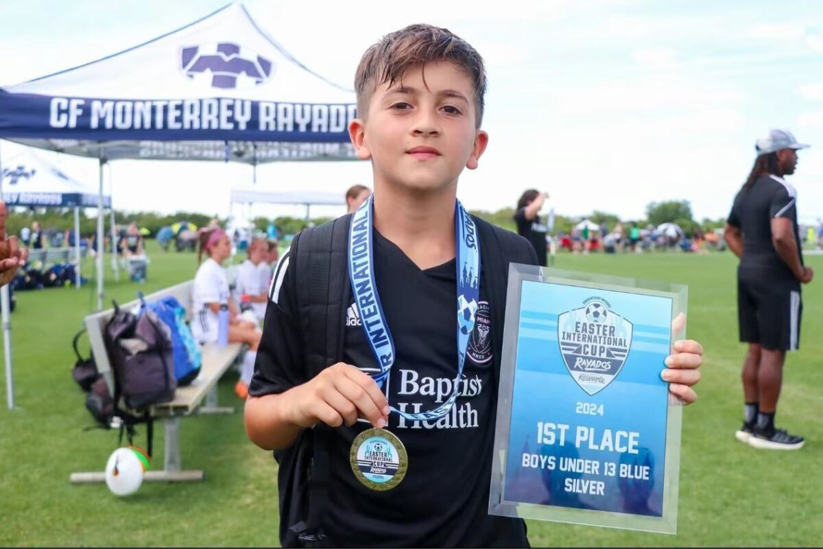 El hijo de Lionel Messi, Thiago, se coronó campeón en la categoría Sub-12 de la academia Inter Miami. (Foto: Rayados).