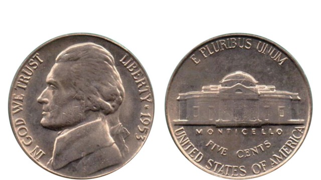 En cuánto puedes vender una moneda de 5 centavos de Jefferson de 1953