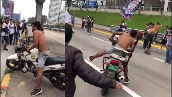 Barrista roba motocicleta de la Policía y escapa a toda velocidad por la Vía Expresa