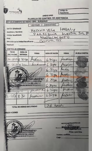 Jefferson Farfán muestra ficha de control de asistencia de Magaly Medina a su servicio comunitario.