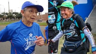 Dos mujeres maravilla adultas mayores del 'running'