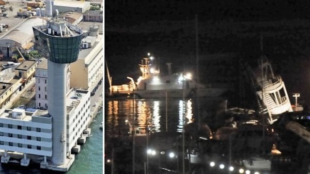 Italia: al menos tres personas murieron en choque de barco con torre de control