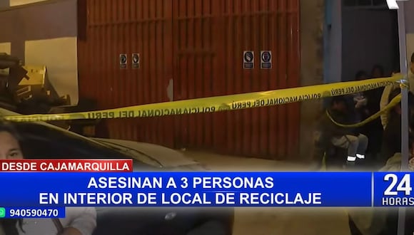 Asesinan a combazos a tres hombres en el interior de un local de reciclaje de Chosica. (Foto: 24 Horas)