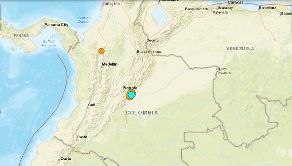 Un sismo de magnitud 5,1 se registró en el departamento del Meta, en el centro de Colombia, el 17 de agosto de 2023. (Captura de USGS)
