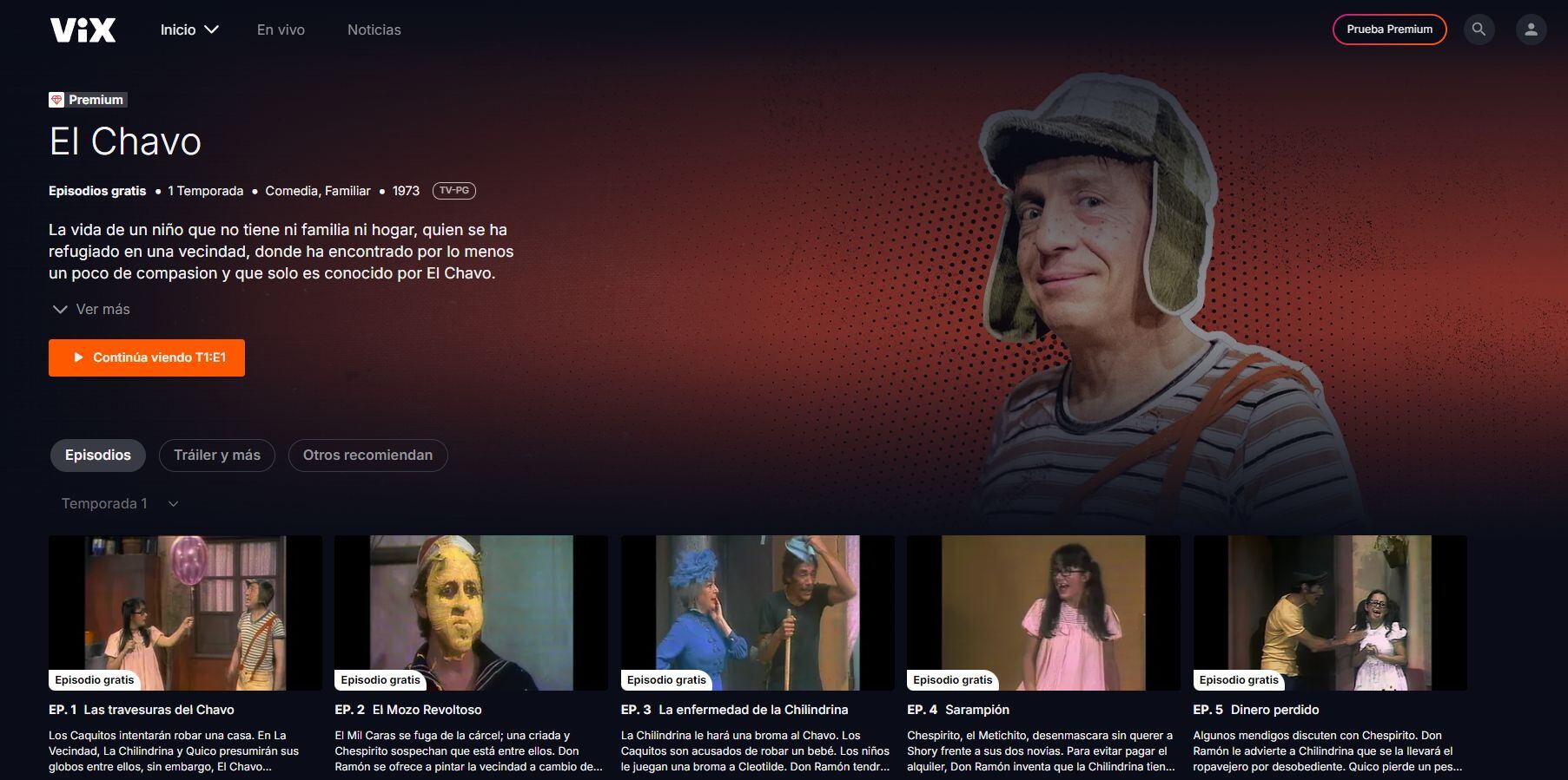 Los 5 episodios disponibles gratuitamente.